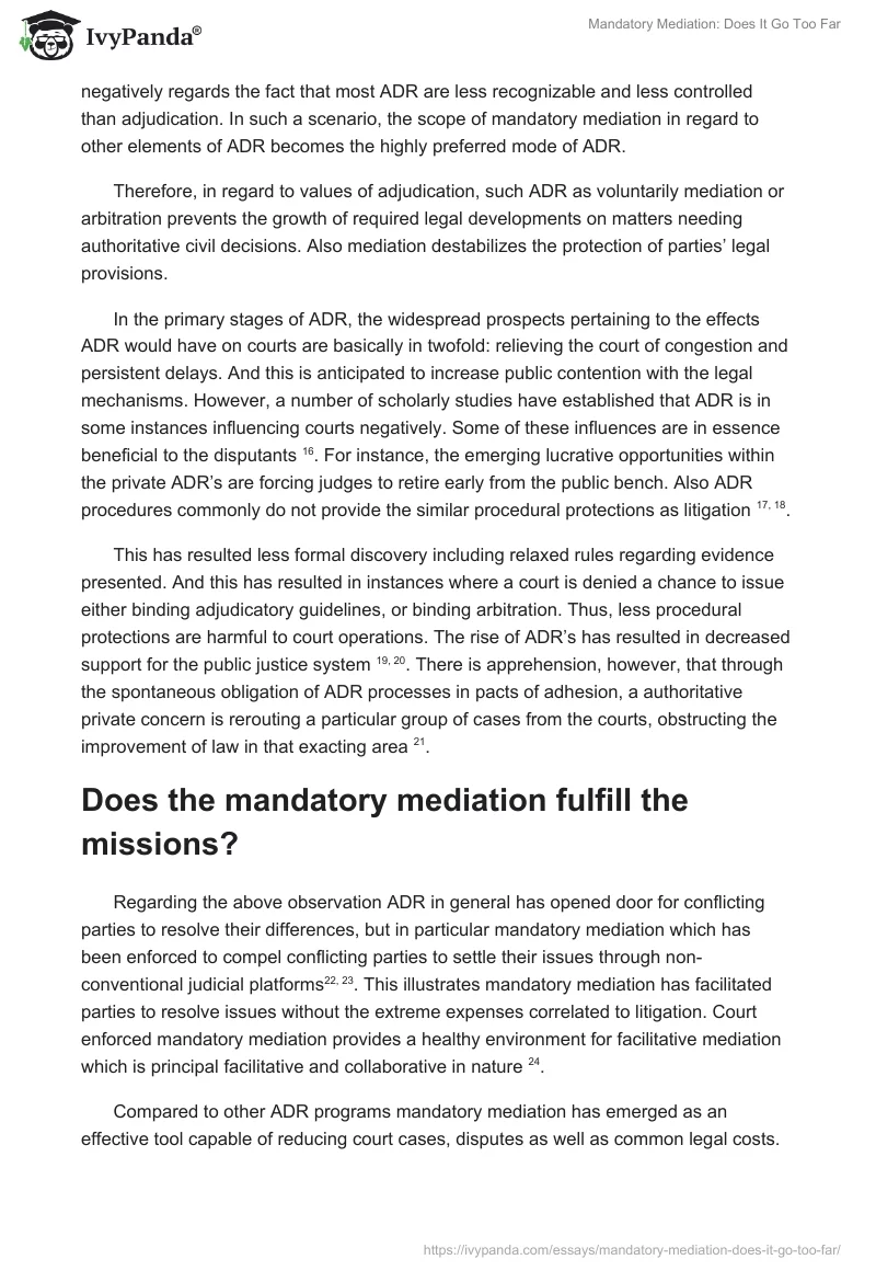 Mandatory Mediation: Does It Go Too Far. Page 4