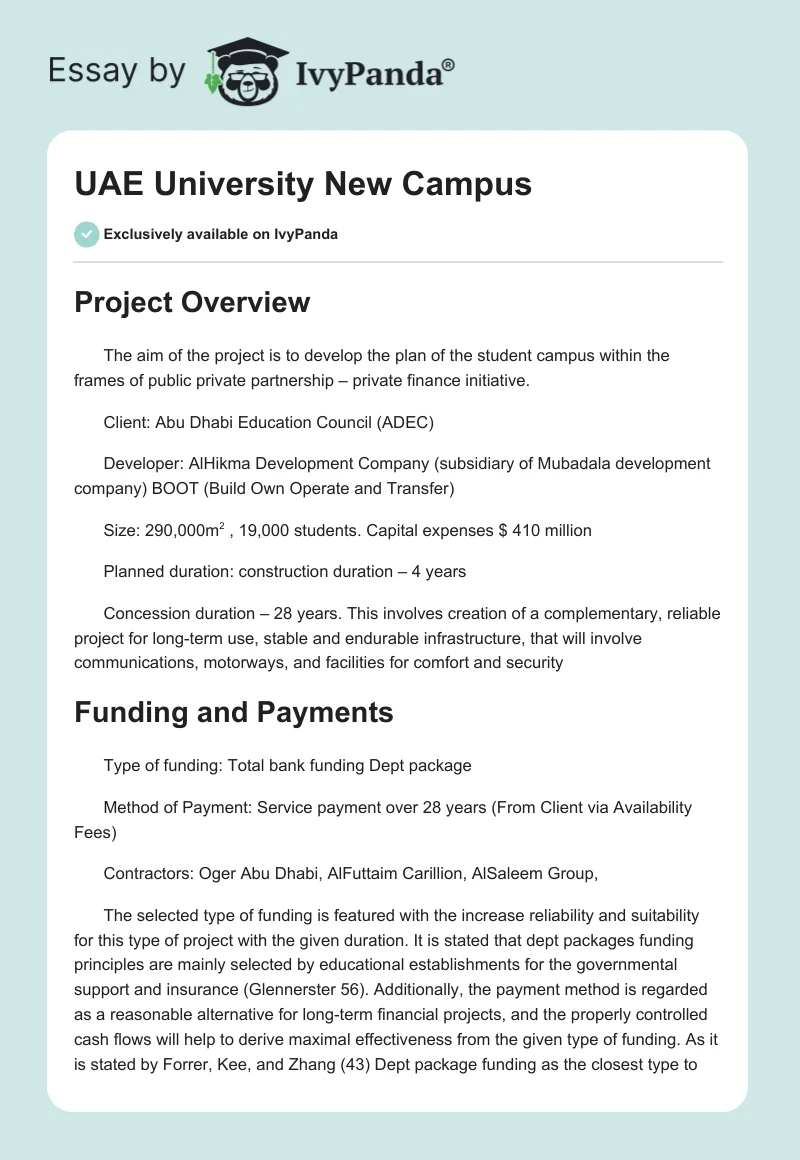 UAE University New Campus. Page 1