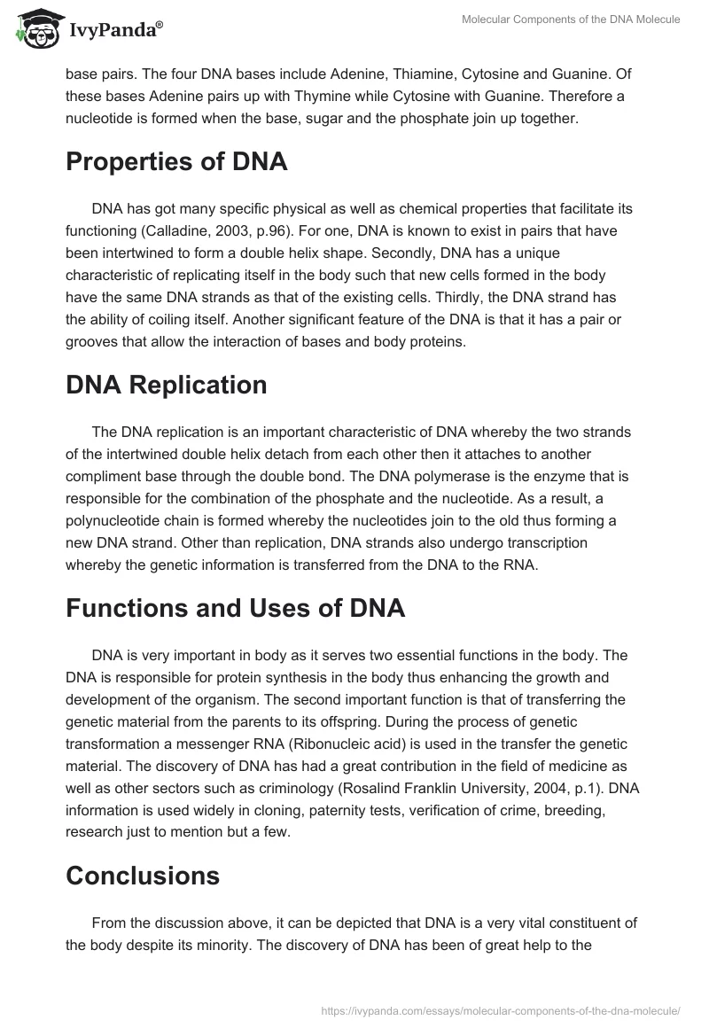 Molecular Components of the DNA Molecule. Page 2