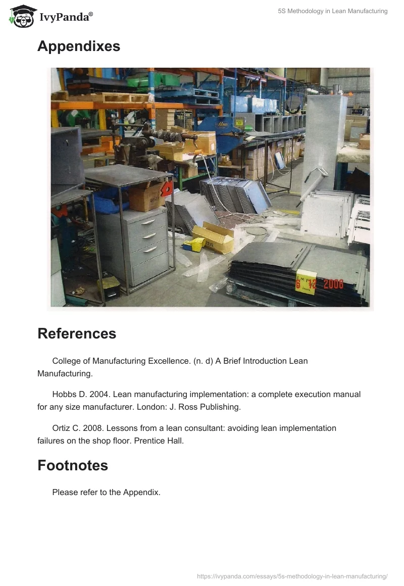 5S Methodology in Lean Manufacturing. Page 3