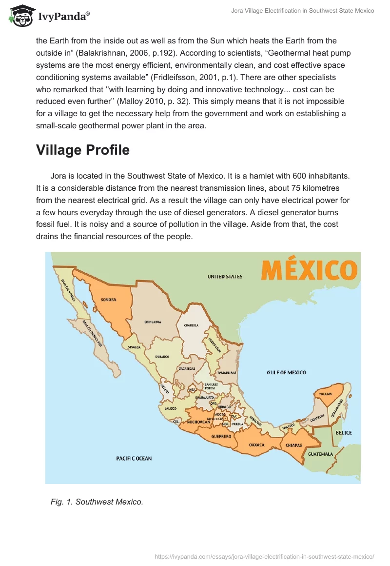 Jora Village Electrification in Southwest State Mexico. Page 2