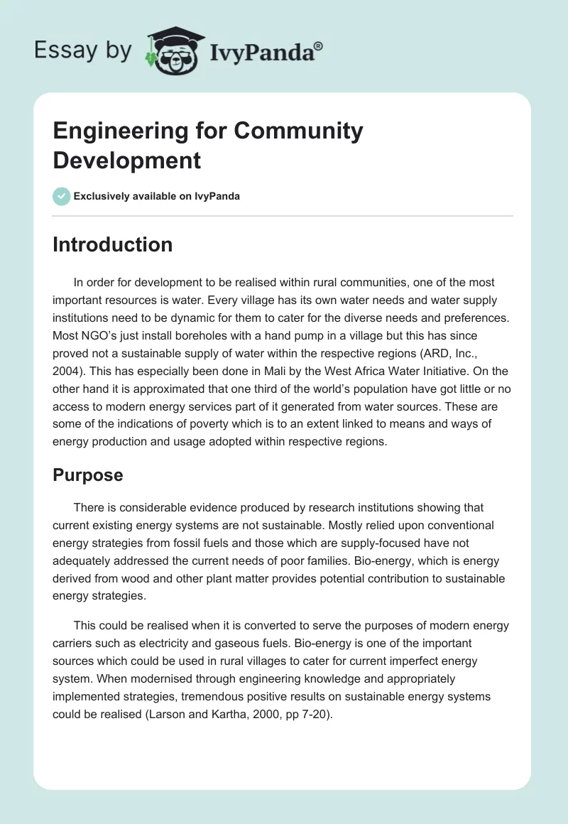 Engineering for Community Development. Page 1