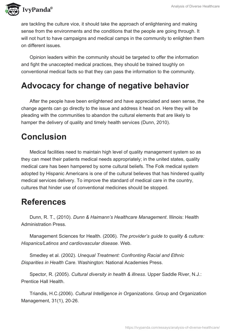 Analysis of Diverse Healthcare. Page 5