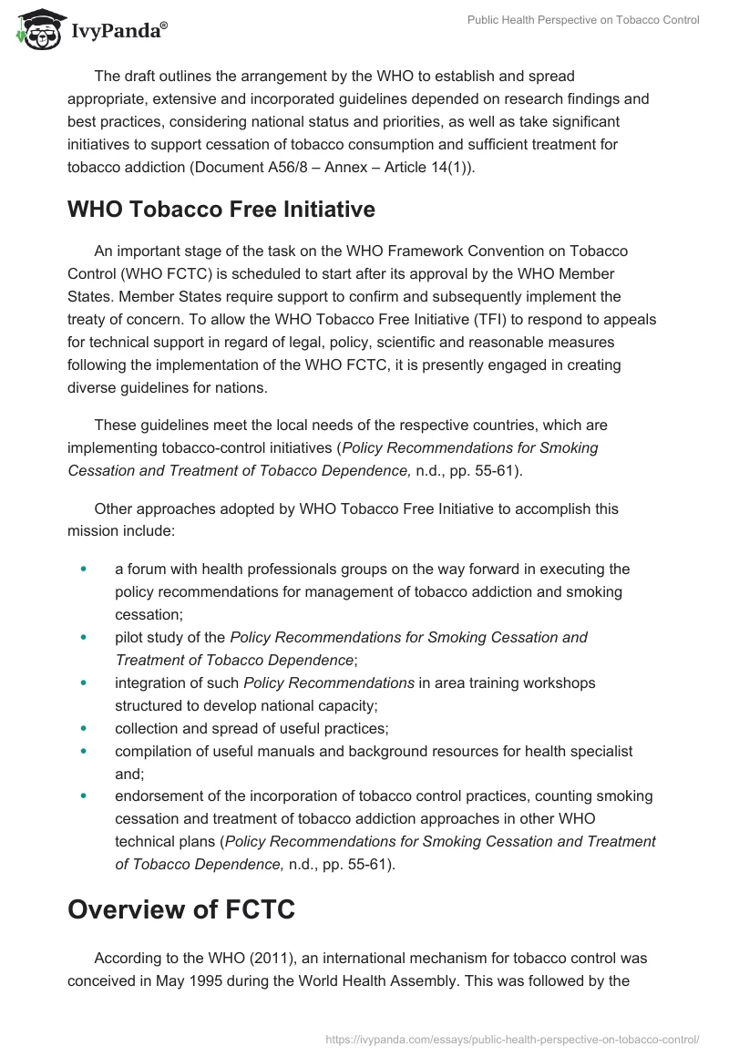 Public Health Perspective on Tobacco Control. Page 2
