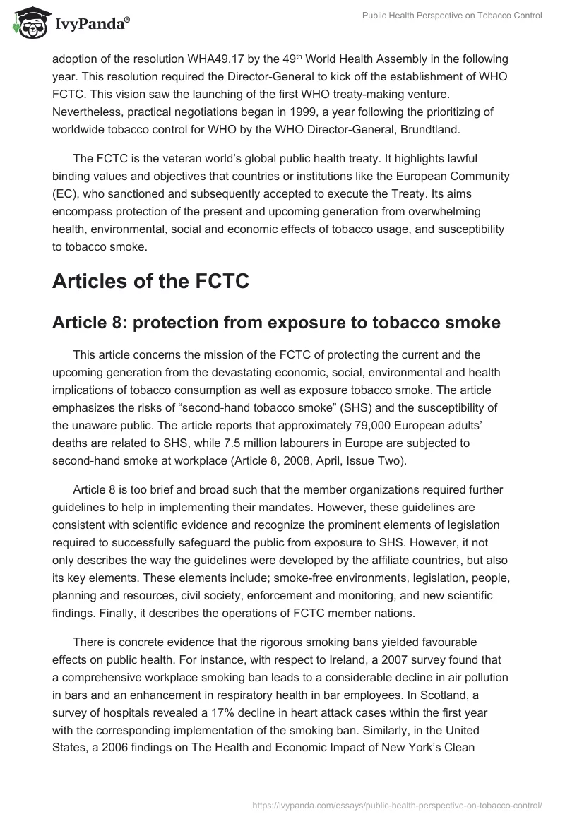 Public Health Perspective on Tobacco Control. Page 3