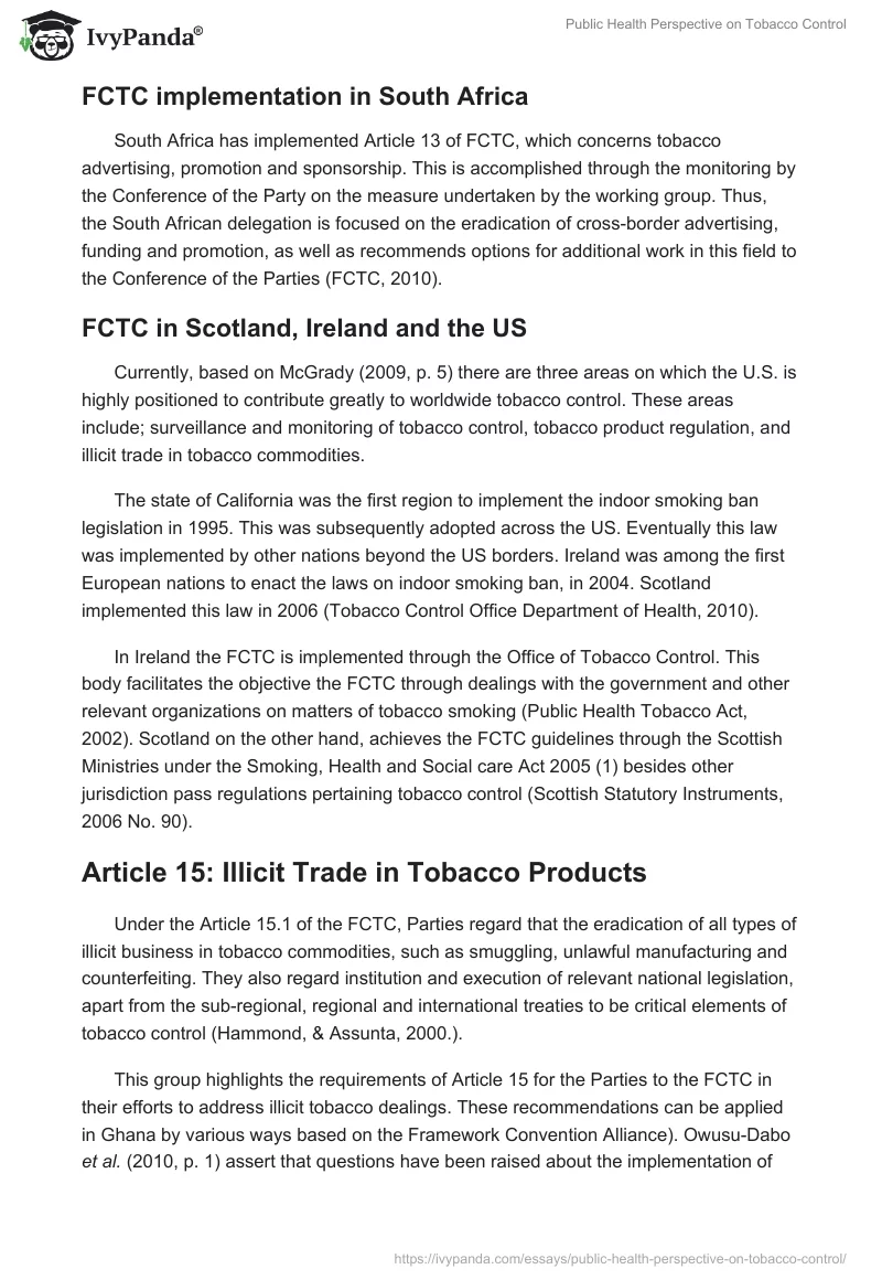 Public Health Perspective on Tobacco Control. Page 5