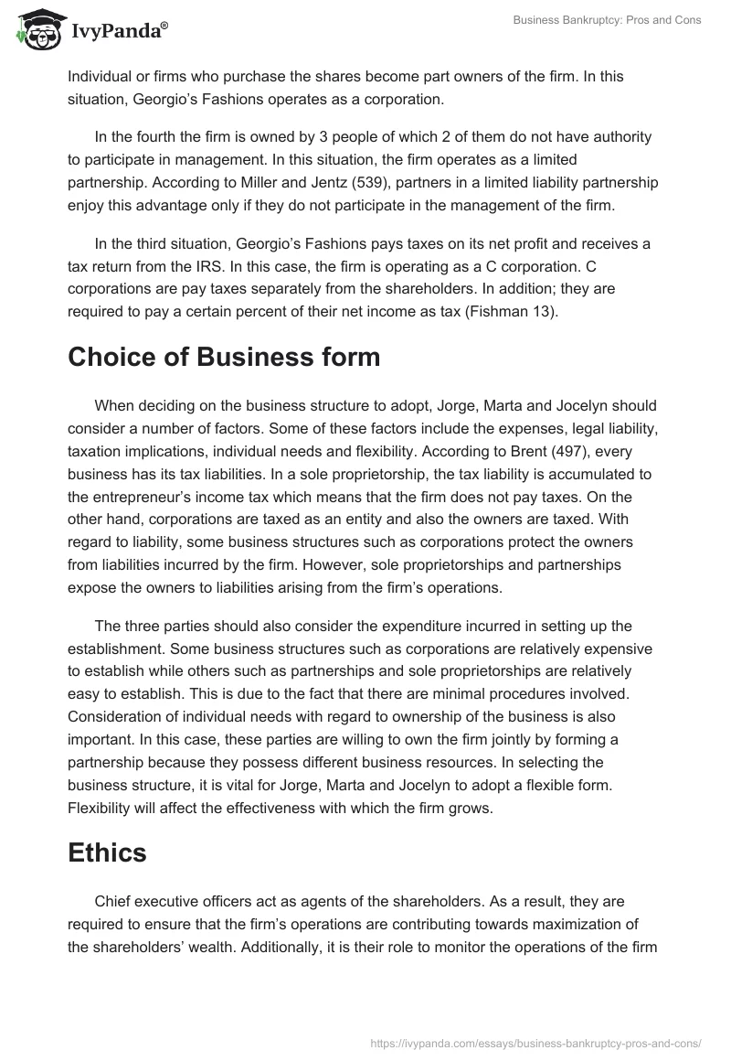 Business Bankruptcy: Pros and Cons. Page 3