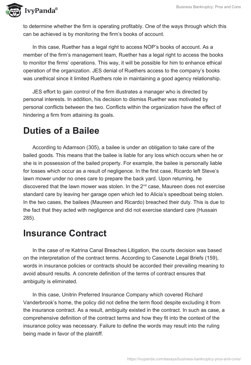Business Bankruptcy: Pros and Cons. Page 4