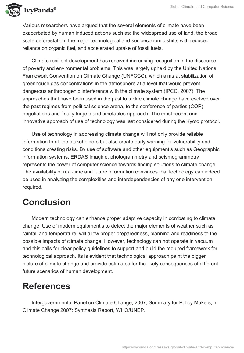 Global Climate and Computer Science. Page 2