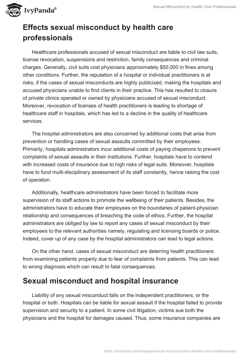 Sexual Misconduct by Health Care Professionals. Page 3