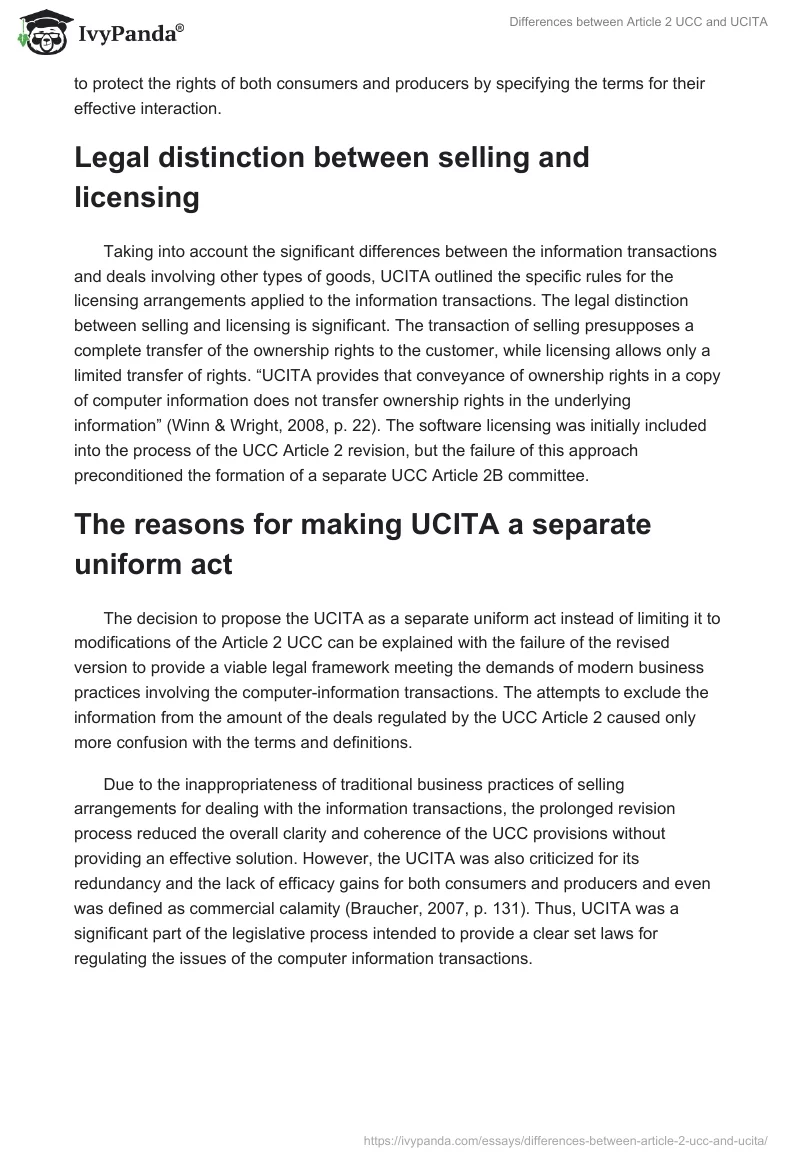 Differences between Article 2 UCC and UCITA. Page 2