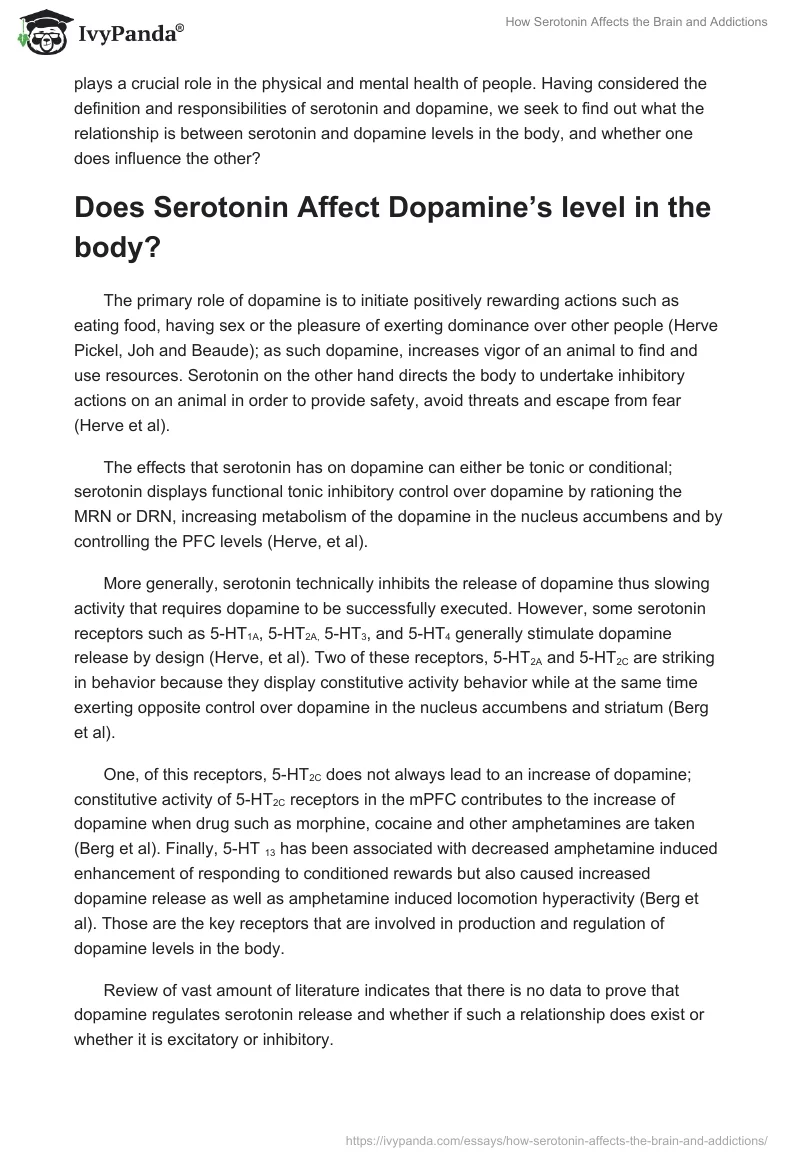 How Serotonin Affects the Brain and Addictions. Page 5