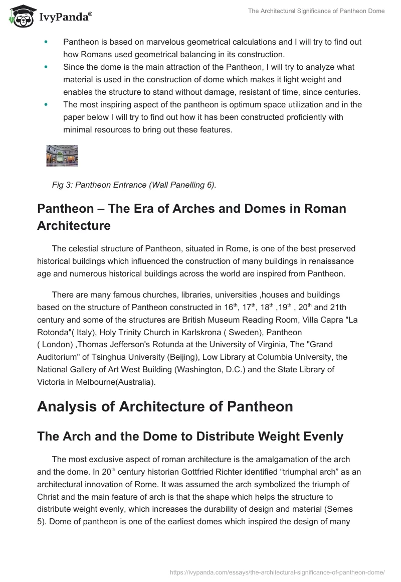 The Architectural Significance of Pantheon Dome. Page 4