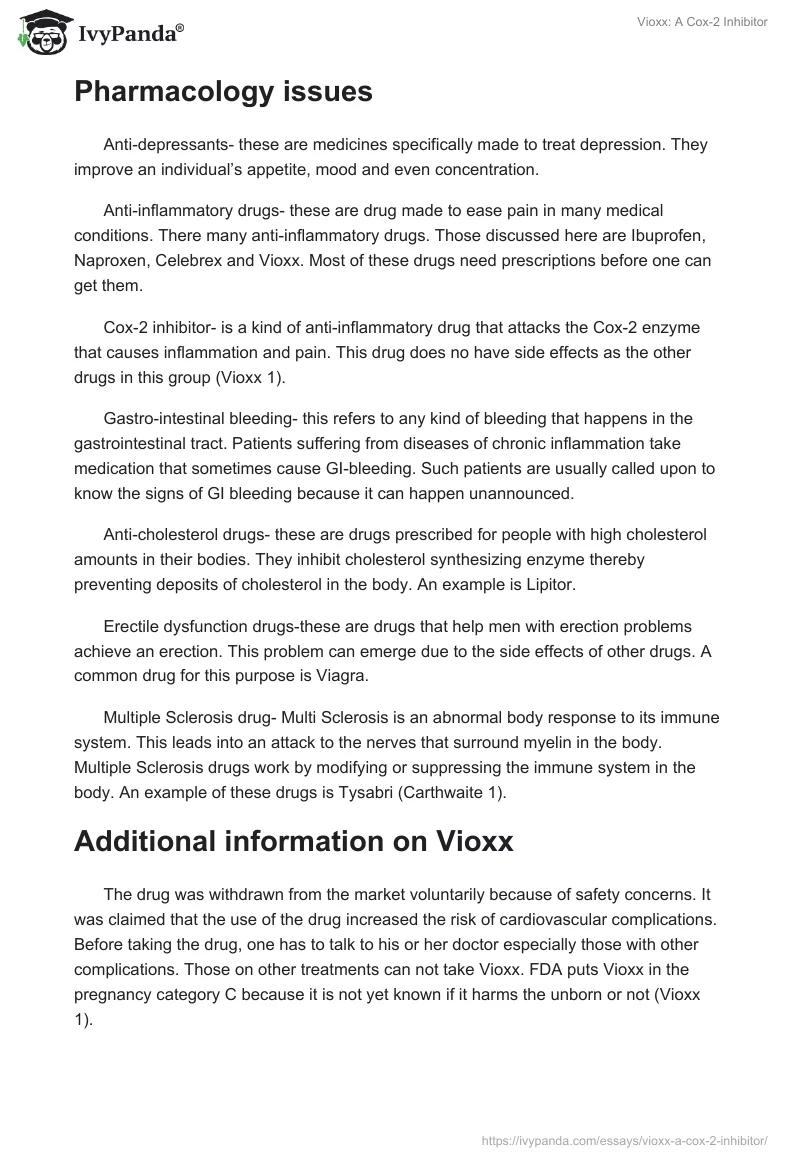 Vioxx: A Cox-2 Inhibitor. Page 2
