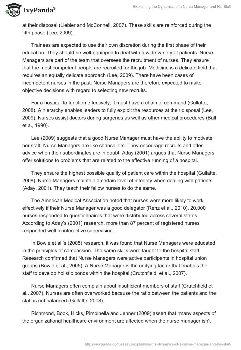 Explaining the Dynamics of a Nurse Manager and His Staff. Page 4