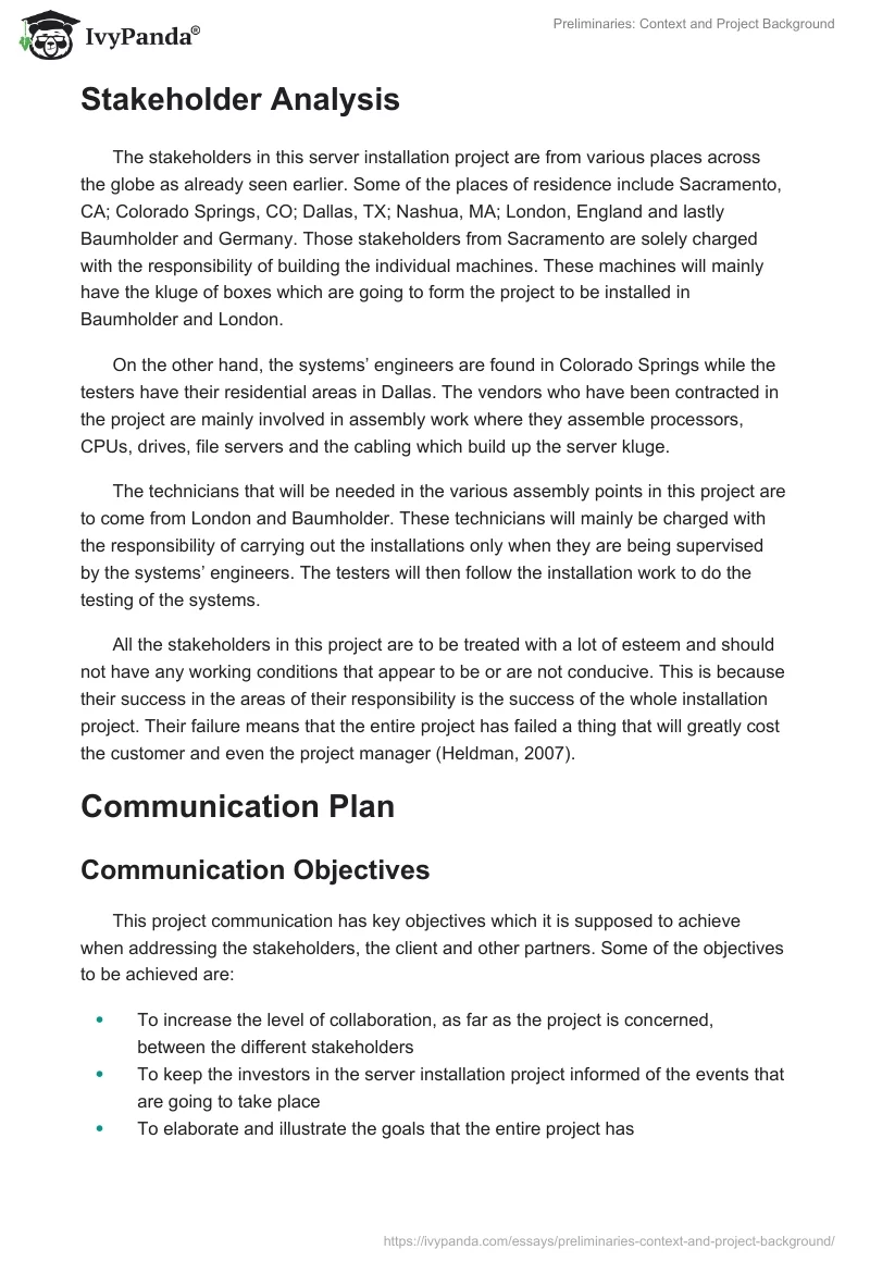 Preliminaries: Context and Project Background. Page 2