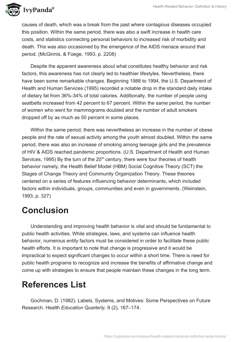 Health-Related Behavior: Definition & History. Page 3