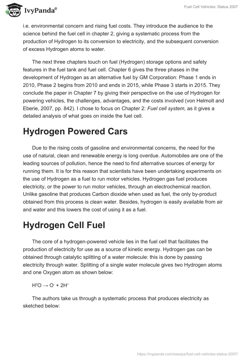 Fuel Cell Vehicles: Status 2007. Page 2
