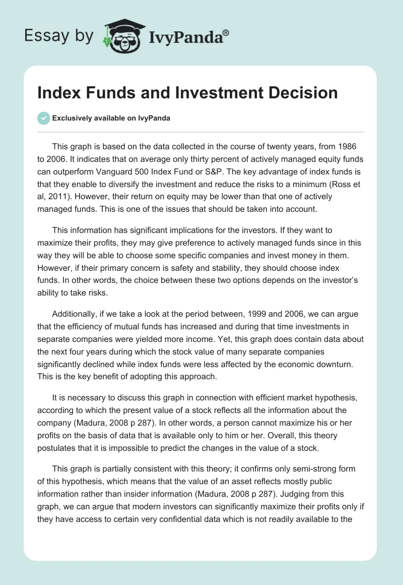 Index Funds and Investment Decision. Page 1