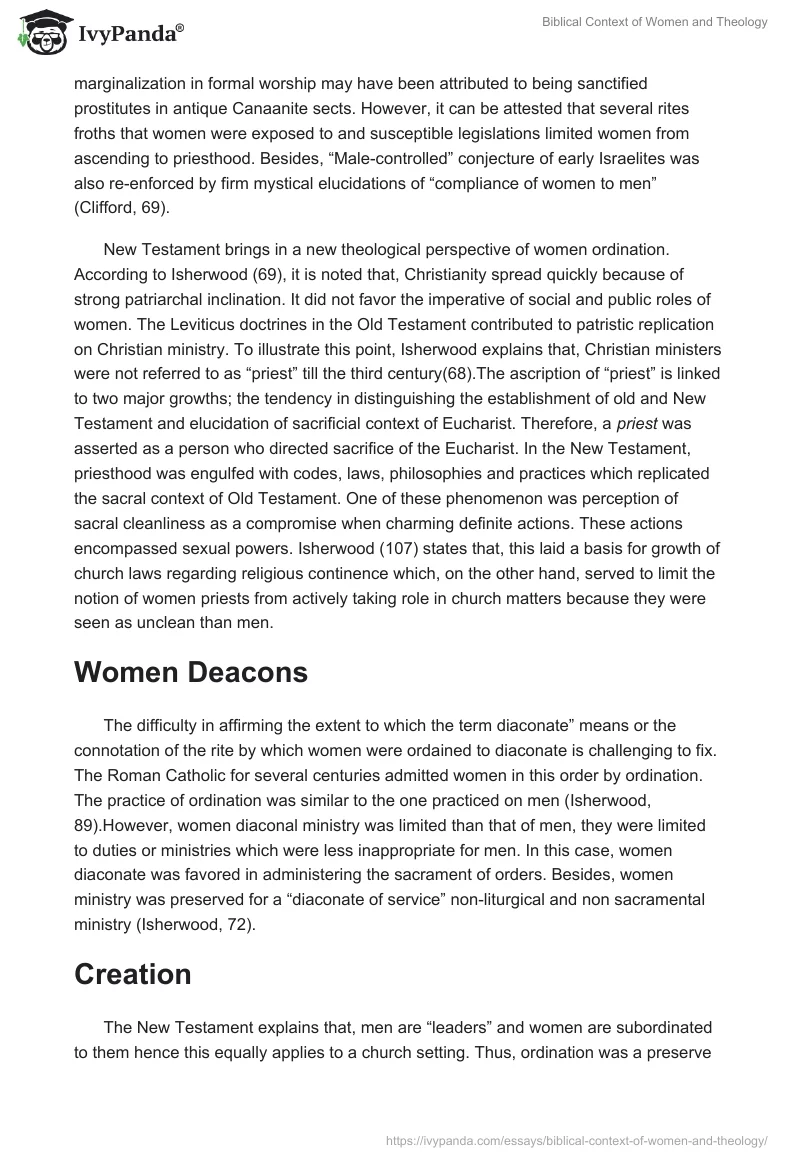 Biblical Context of Women and Theology. Page 2