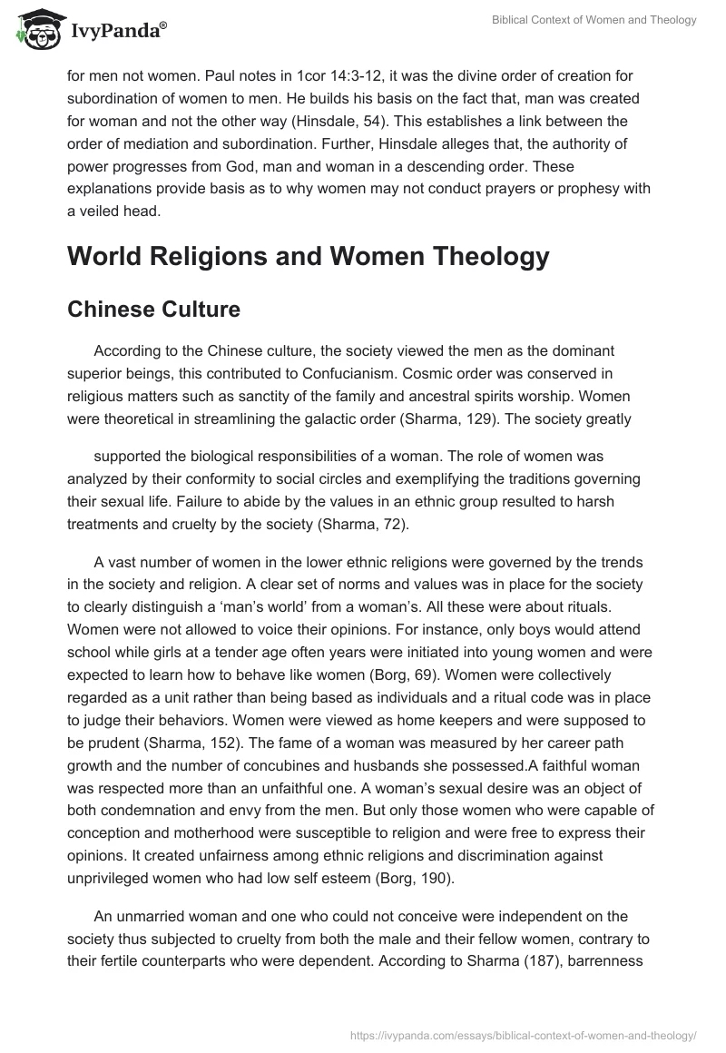 Biblical Context of Women and Theology. Page 3