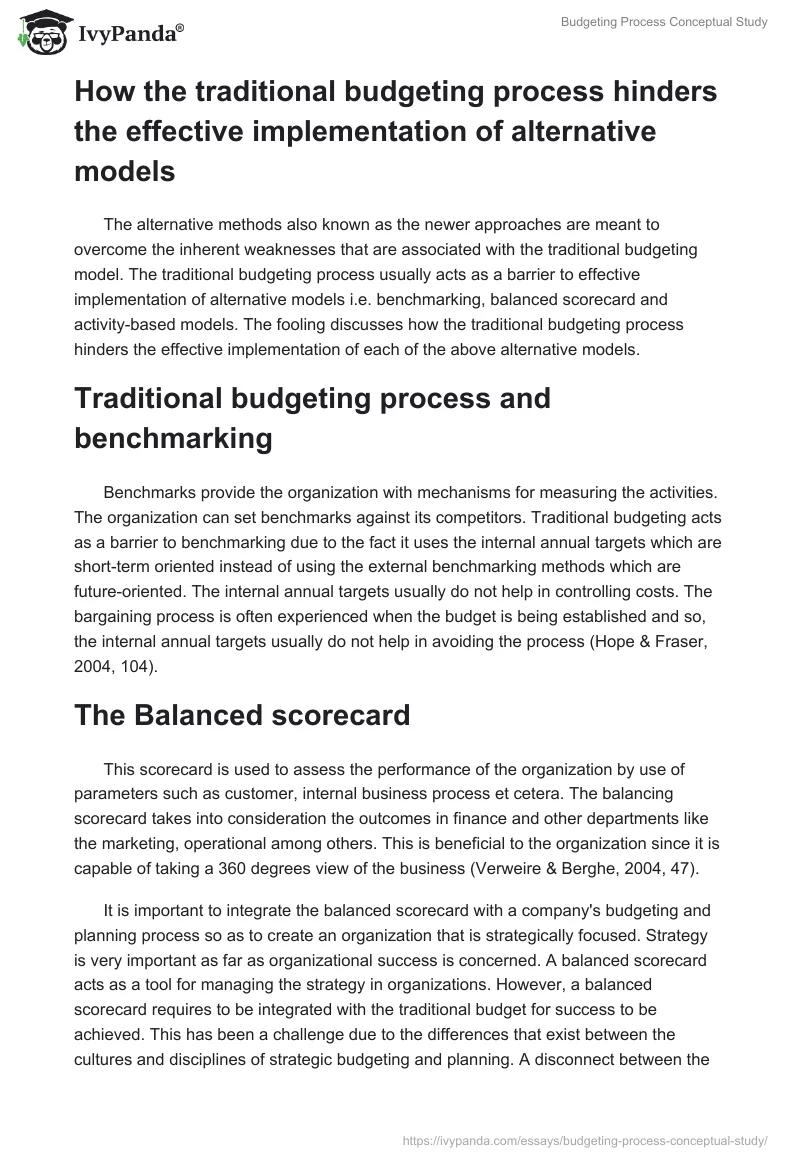 Budgeting Process Conceptual Study. Page 4