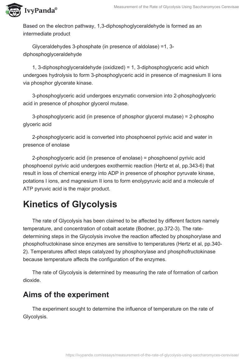Measurement of the Rate of Glycolysis Using Saccharomyces Cerevisae. Page 4