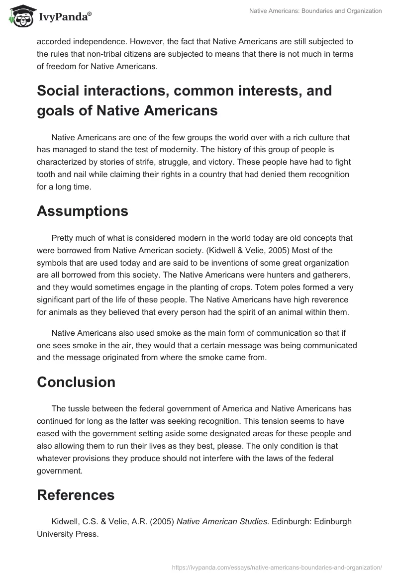 Native Americans: Boundaries and Organization. Page 2