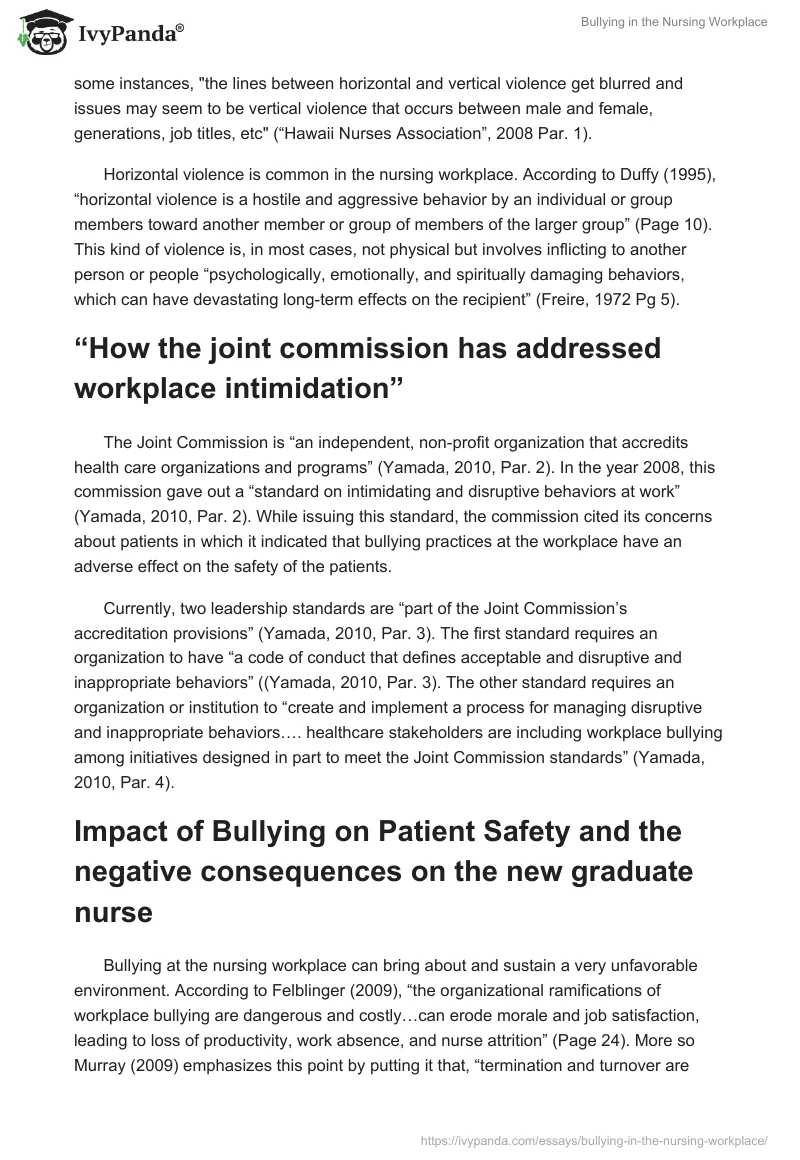 Bullying in the Nursing Workplace. Page 2
