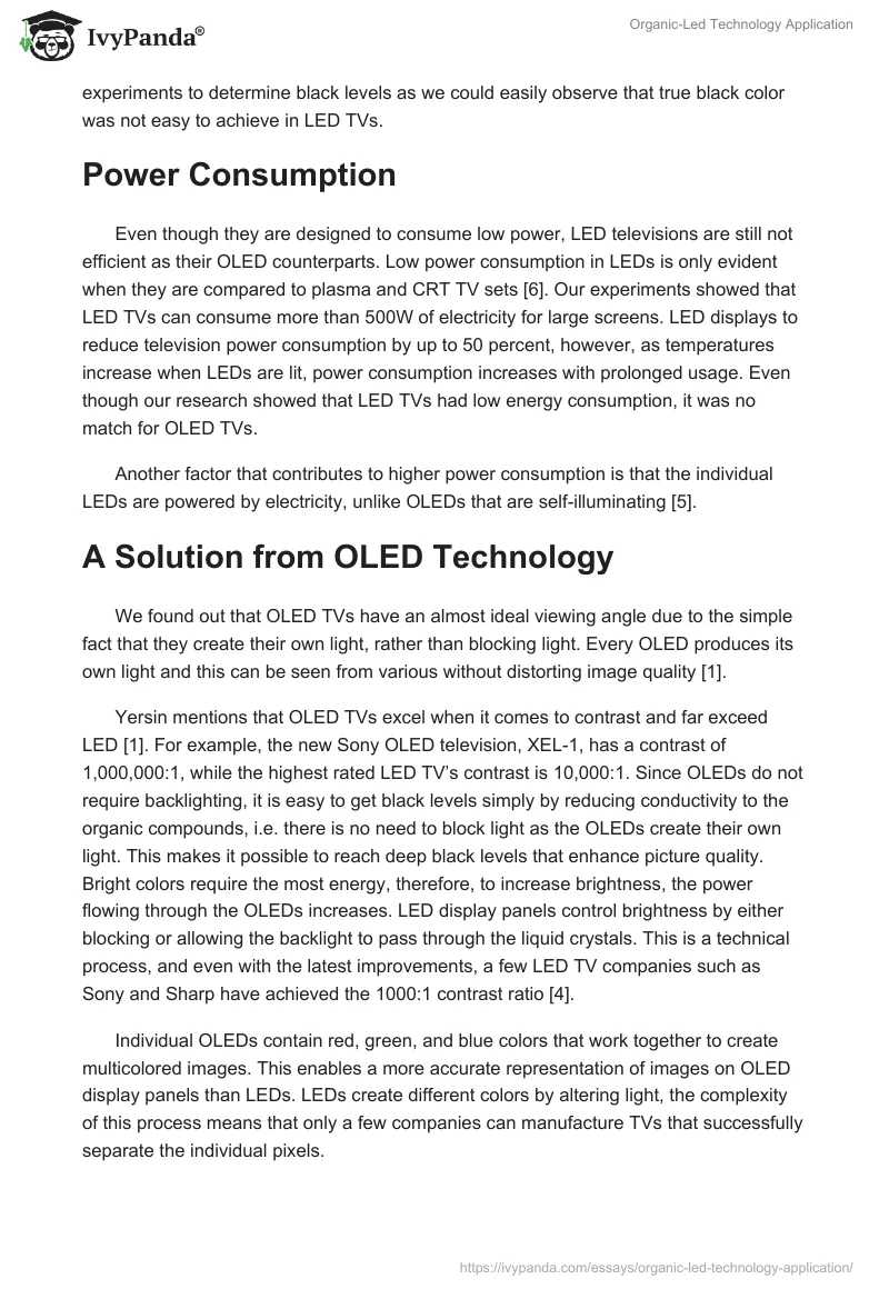 Organic-Led Technology Application. Page 5