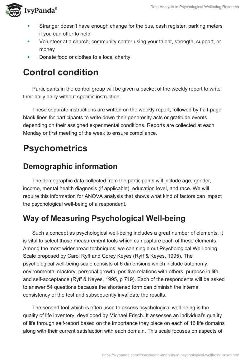 Data Analysis in Psychological Wellbeing Research. Page 4