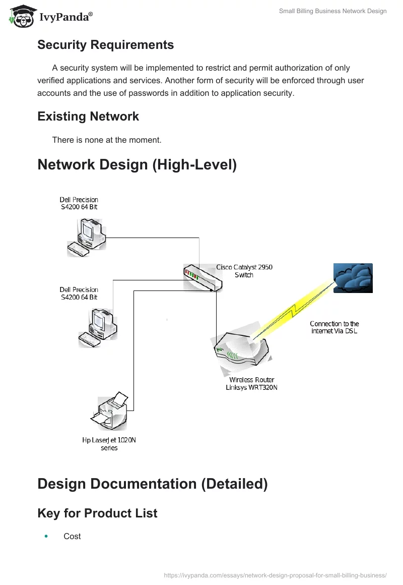 Small Billing Business Network Design. Page 4