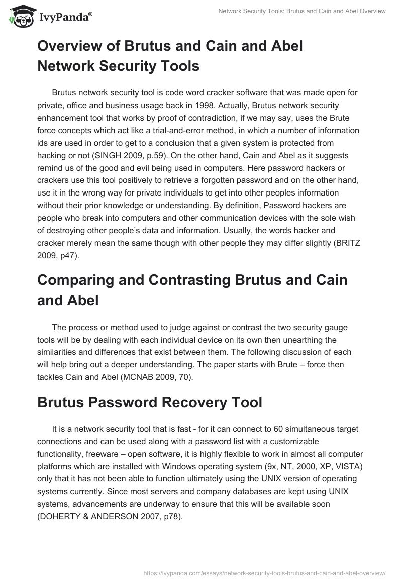 Network Security Tools: Brutus and Cain and Abel Overview. Page 2