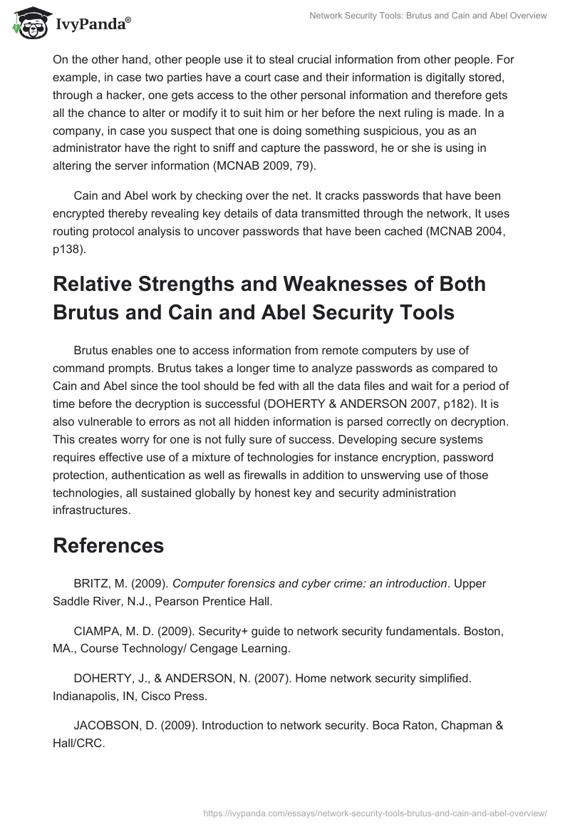Network Security Tools: Brutus and Cain and Abel Overview. Page 5