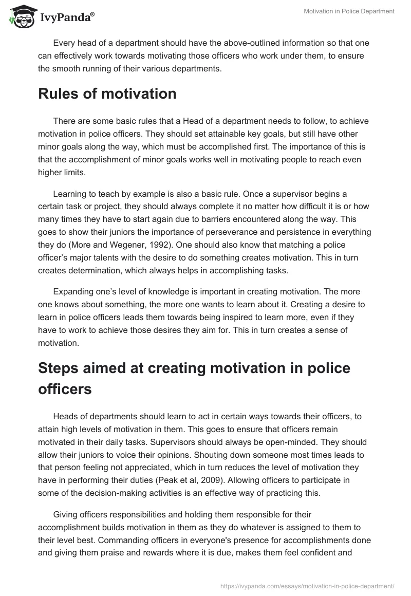 Motivation in Police Department. Page 2