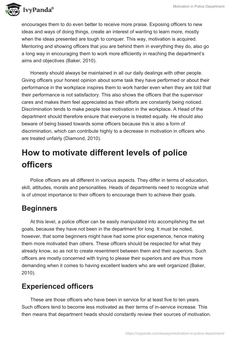 Motivation in Police Department. Page 3