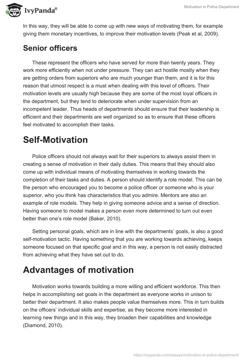 Motivation in Police Department. Page 4