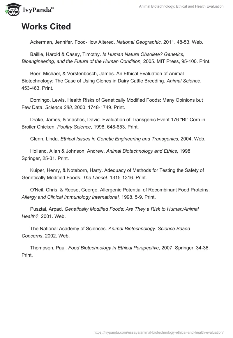 Animal Biotechnology: Ethical and Health Evaluation. Page 5