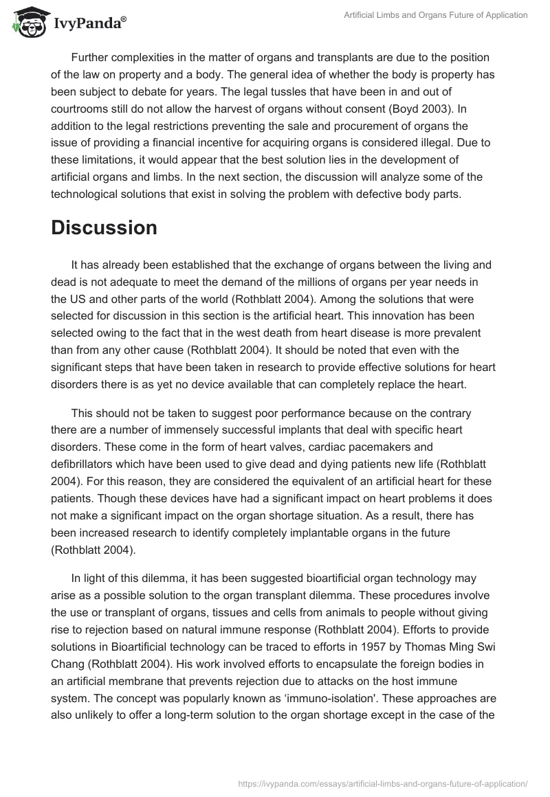 Artificial Limbs and Organs Future of Application. Page 3