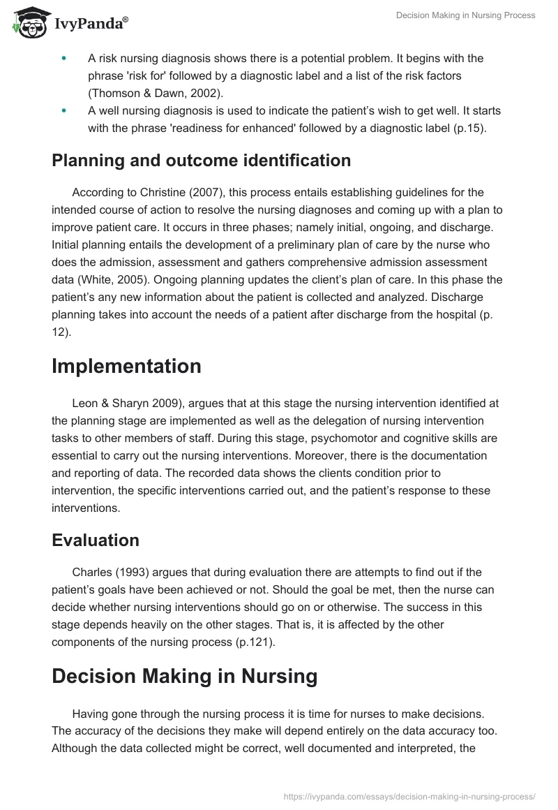 Decision Making in Nursing Process. Page 3