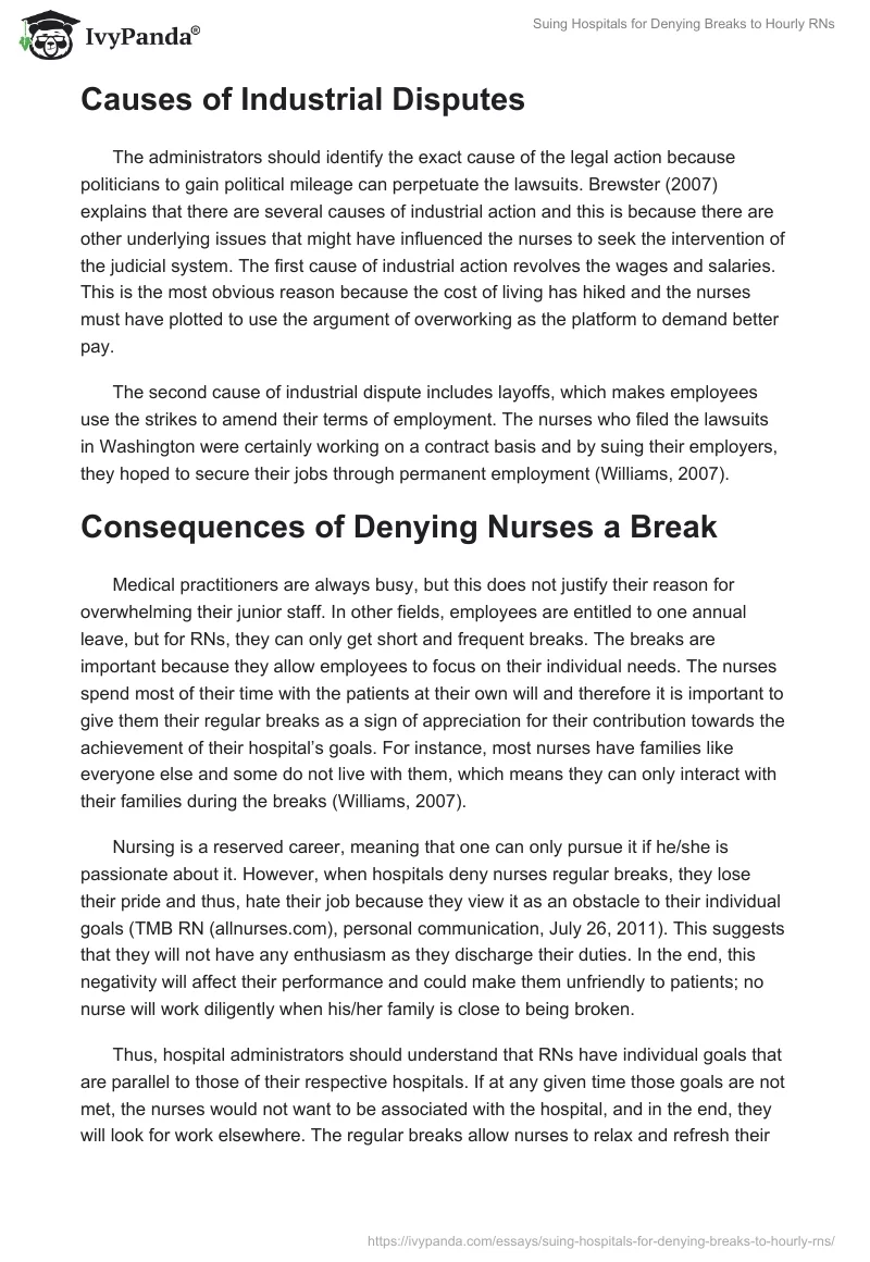 Suing Hospitals for Denying Breaks to Hourly RNs. Page 2