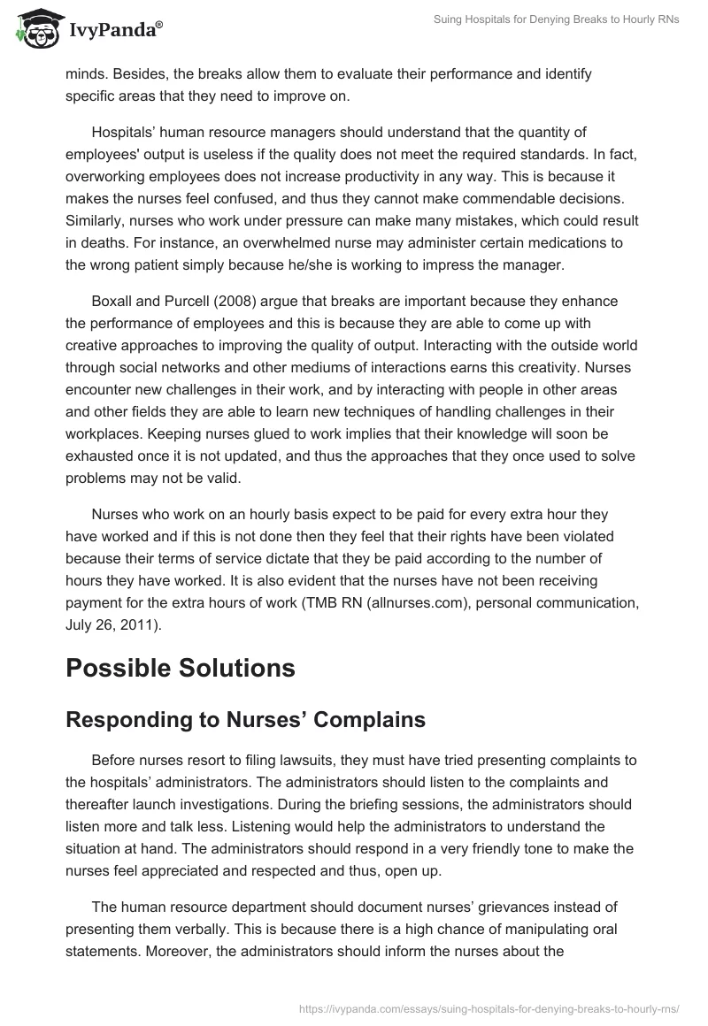 Suing Hospitals for Denying Breaks to Hourly RNs. Page 3