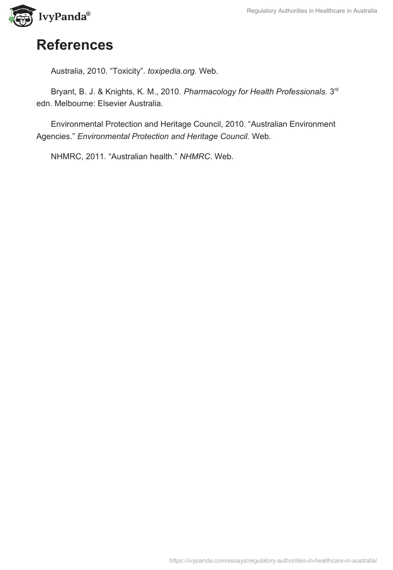 Regulatory Authorities in Healthcare in Australia. Page 3