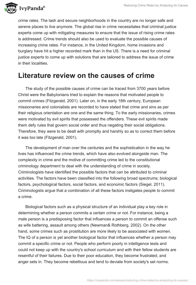 Reducing Crime Rates by Analyzing Its Causes. Page 2