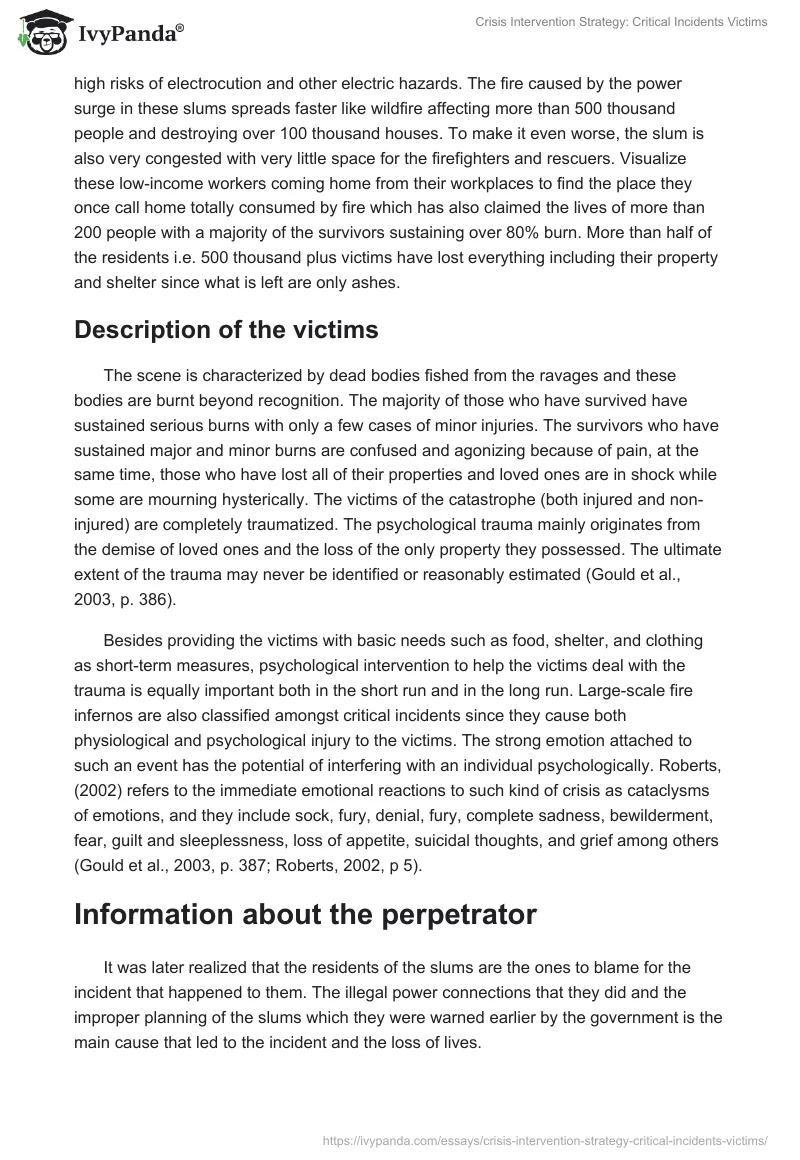 Crisis Intervention Strategy: Critical Incidents Victims. Page 2