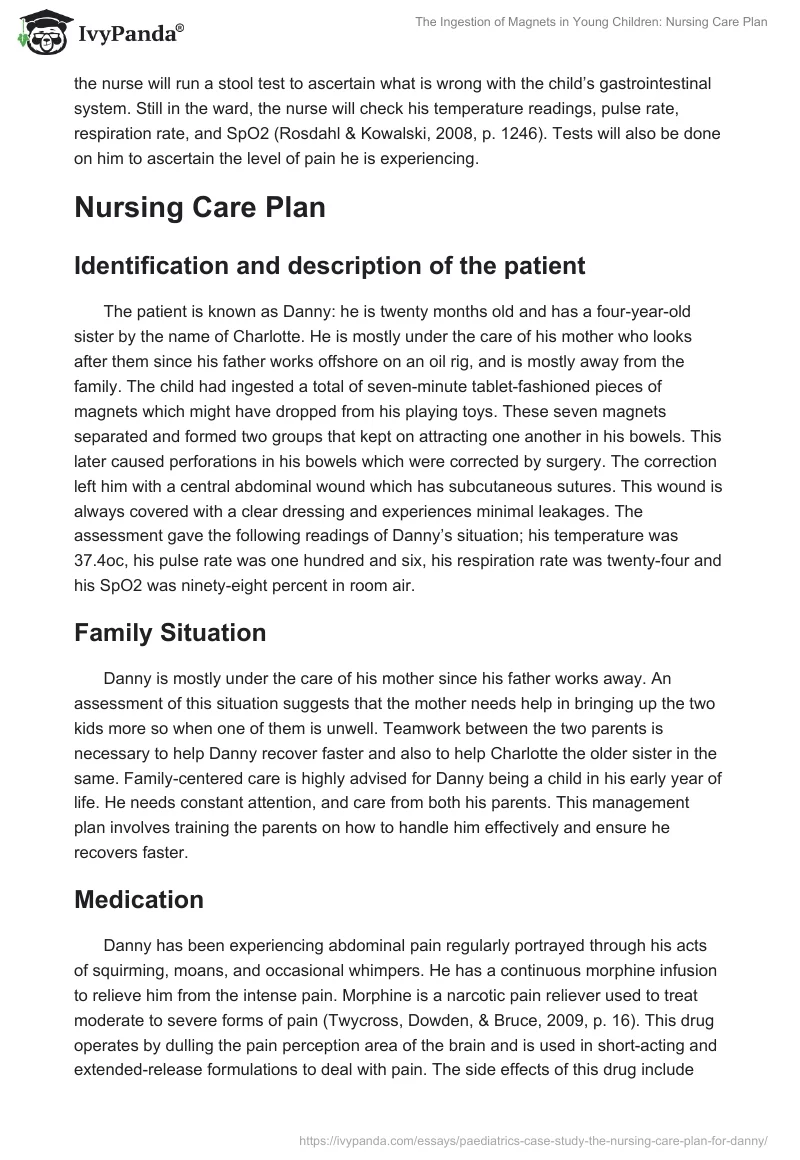 The Ingestion of Magnets in Young Children: Nursing Care Plan. Page 4