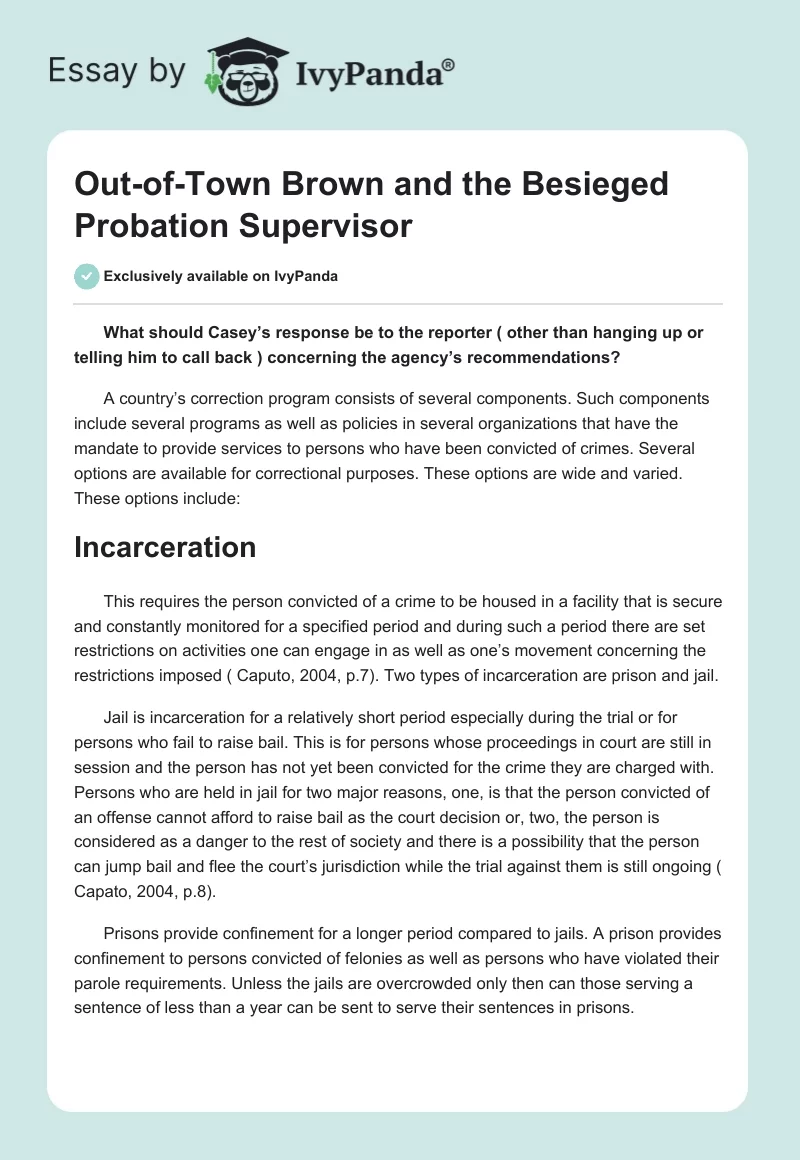 Out-of-Town Brown and the Besieged Probation Supervisor. Page 1