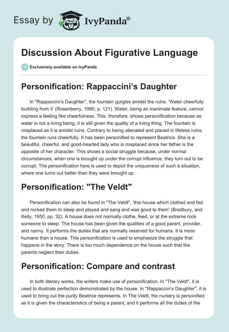 Discussion About Figurative Language. Page 1