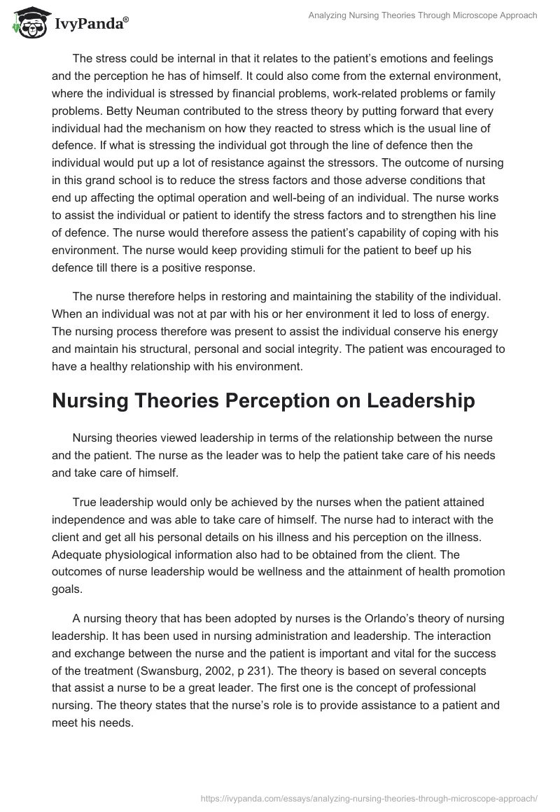 Analyzing Nursing Theories Through Microscope Approach. Page 4