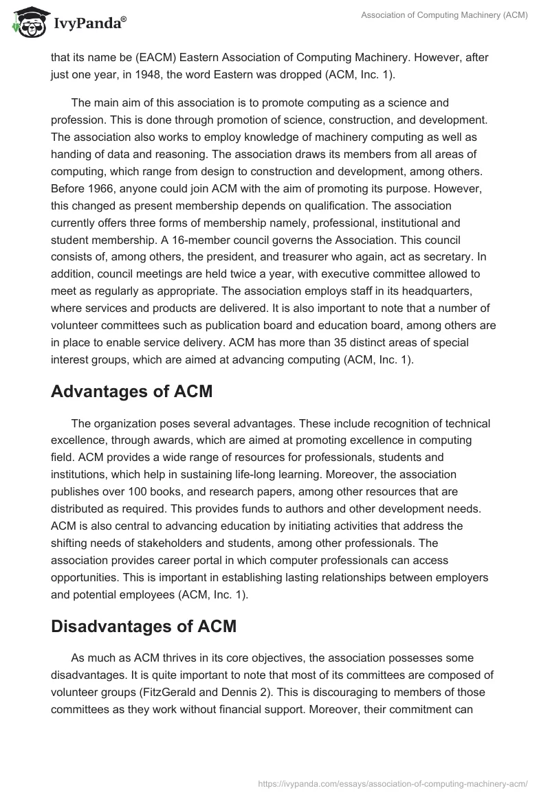 Association of Computing Machinery (ACM). Page 2